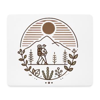 Illustration de randonneur de montagne paisible - Tapis de souris (format paysage) - blanc - Devant