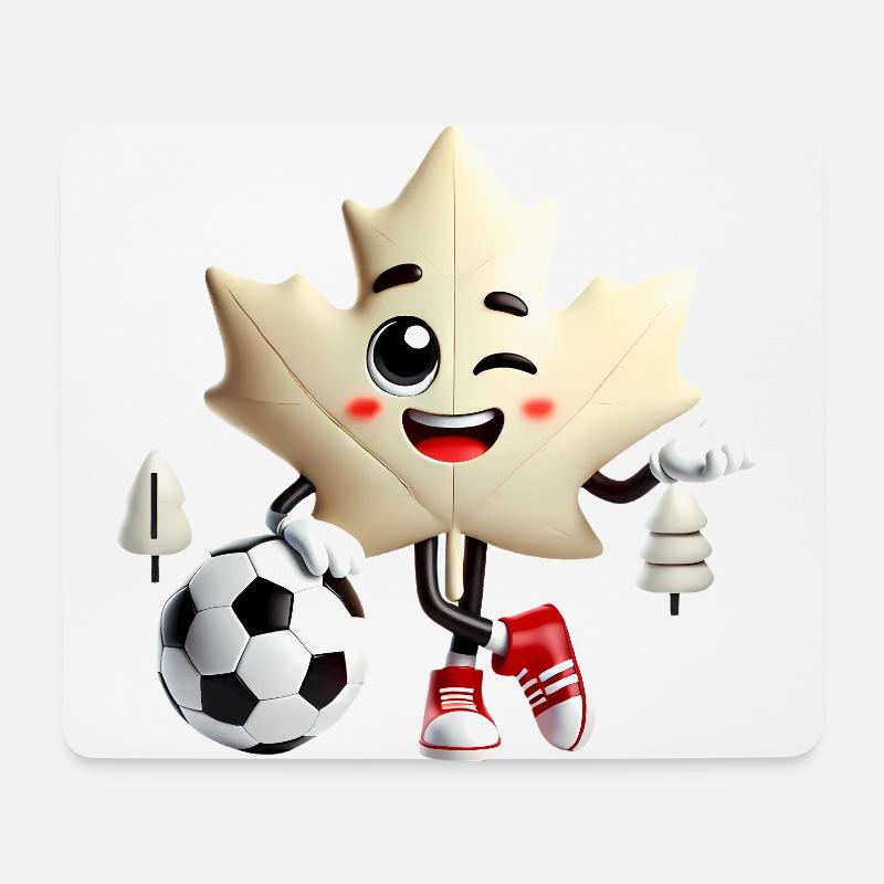 Canada Maple Leaf Soccer Mascot - Mouse Pad (horizontal) - white