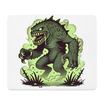 Green Monster Comic Horror Illustration - Mouse Pad (horizontal) - white - Front
