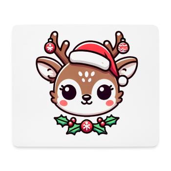 Entzückende Weihnachtsrentiere Karikatur - Mousepad (Querformat) - Weiß - Vorne