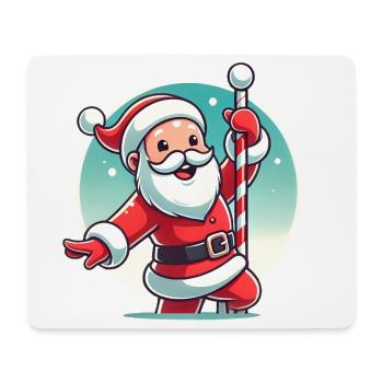 Fröhliche Santa Pole Dance Grafik - Mousepad (Querformat) - Weiß - Vorne