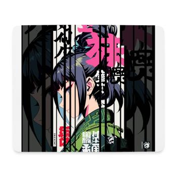 Ver.2 - Geometric Woman Traditional Ninja - Mouse Pad (horizontal) - white - Front