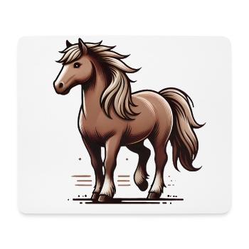 Majestätisches braunes Pferd Illustration - Mousepad (Querformat) - Weiß - Vorne