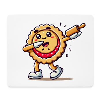 Dabbing Pie Cartoon with Rolling Pin - Mouse Pad (horizontal) - white - Front