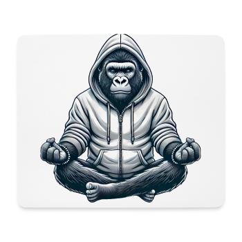 Chill Gorilla im Hoodie-Design - Mousepad (Querformat) - Weiß - Vorne