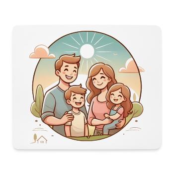 Happy Family Illustration Design - Mouse Pad (horizontal) - white - Front