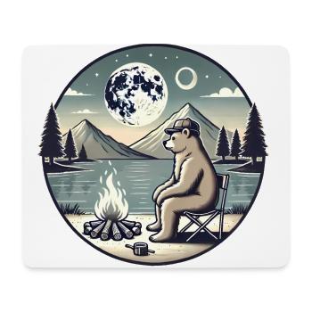 Bärencamping am See bei Nacht - Mousepad (Querformat) - Weiß - Vorne