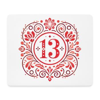 Floral 13 Abzeichen mit elegantem Design - Mousepad (Querformat) - Weiß - Vorne