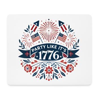 Retro Patriotisches Parteidesign 1776 - Mousepad (Querformat) - Weiß - Vorne
