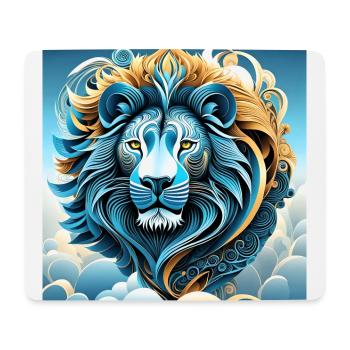 Abstract Portrait of a Lion in the Clouds - Mouse Pad (horizontal) - white - Front