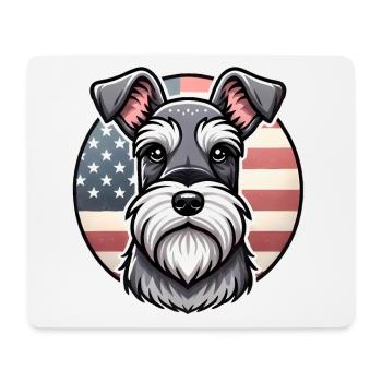 Schnauzer Papa Patriotisches Hundedesign - Mousepad (Querformat) - Weiß - Vorne