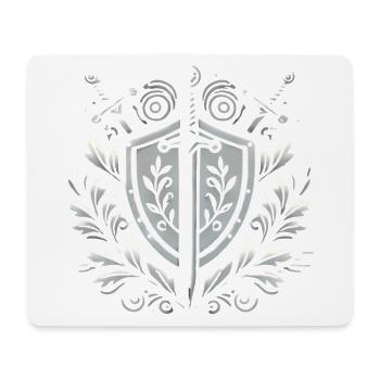 Shield and Swords Crest Design - Mouse Pad (horizontal) - white - Front