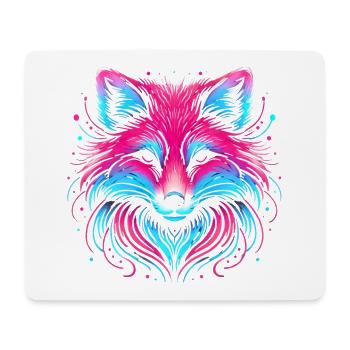 Neon Fuchs Leuchten Illustration Design - Mousepad (Querformat) - Weiß - Vorne