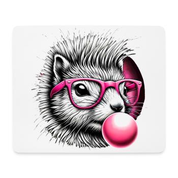 Écureuil excentrique avec des lunettes roses - Tapis de souris (format paysage) - blanc - Devant