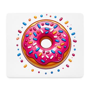 Pink Frosted Donut with Sprinkles - Mouse Pad (horizontal) - white - Front