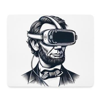 Lincoln in VR Headset Retro Design - Mouse Pad (horizontal) - white - Front