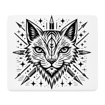Heftiges Double Wildcat Grafikdesign - Mousepad (Querformat) - Weiß - Vorne