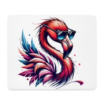 Trendy Flamingo Art with Sunglasses - Mouse Pad (horizontal) - white - Front