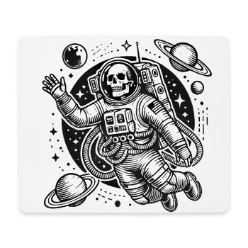 Skeleton Astronaut Floating in Space - Mouse Pad (horizontal) - white - Front