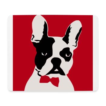 Lustige Französische Bulldogge - Mousepad (Querformat) - Weiß - Vorne