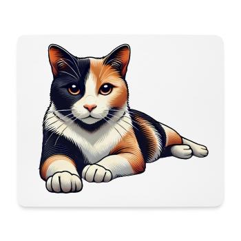 Entspannte Katzekatze Illustration - Mousepad (Querformat) - Weiß - Vorne