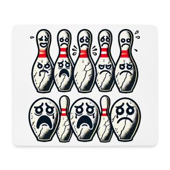 Cartoon Bowling Pins im Chaos - Mousepad (Querformat) - Weiß - Vorne