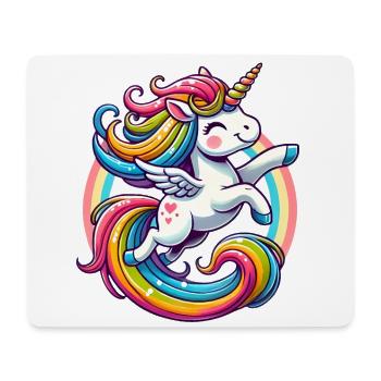 Conception de licorne arc-en-ciel joyeux - Tapis de souris (format paysage) - blanc - Devant