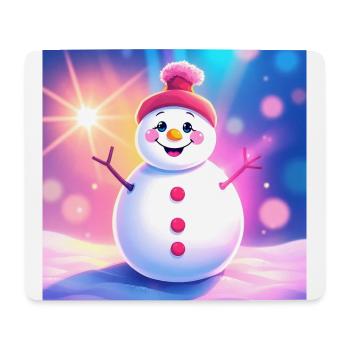 Mignon bonhomme de neige - Tapis de souris (format paysage) - blanc - Devant