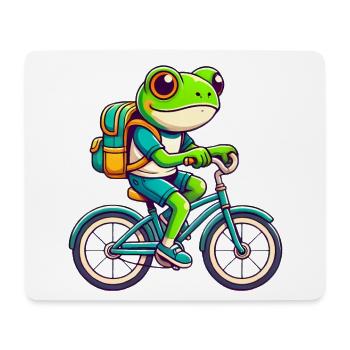 Frosch auf dem Fahrrad Abenteuer Design - Mousepad (Querformat) - Weiß - Vorne