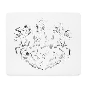 Chevaux de course Dynamic Noir Blanc Design - Tapis de souris (format paysage) - blanc - Devant