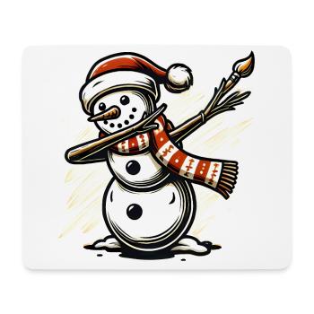 Dabbing bonhomme de neige Noël festif Design - Tapis de souris (format paysage) - blanc - Devant