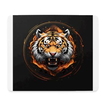 Hissing tiger big cat - Mouse Pad (horizontal) - white - Front