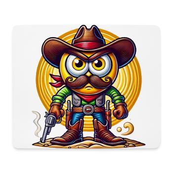 Lustiges Cartoon Cowboy PopArt Design - Mousepad (Querformat) - Weiß - Vorne