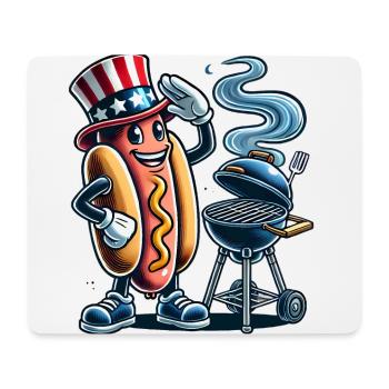 Smokin Hot BBQ Retro Hot Dog Design - Mousepad (Querformat) - Weiß - Vorne