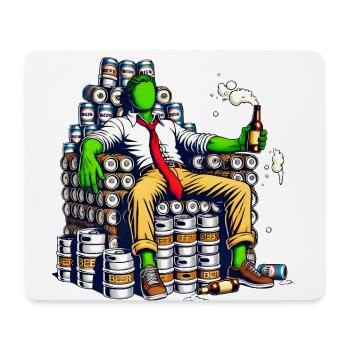 Wochenende Thron Lustiges Bier König Design - Mousepad (Querformat) - Weiß - Vorne
