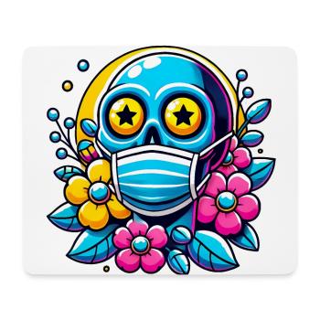 Dead Inside Skull with Rainbow Flowers - Mouse Pad (horizontal) - white - Front