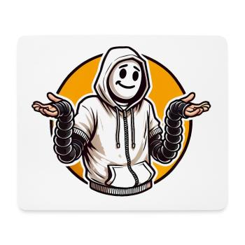Funny Cartoon Shrug PopArt Design - Mouse Pad (horizontal) - white - Front