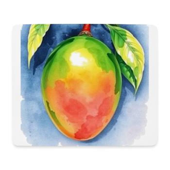 Mango Aquarell - Mousepad (Querformat) - Weiß - Vorne