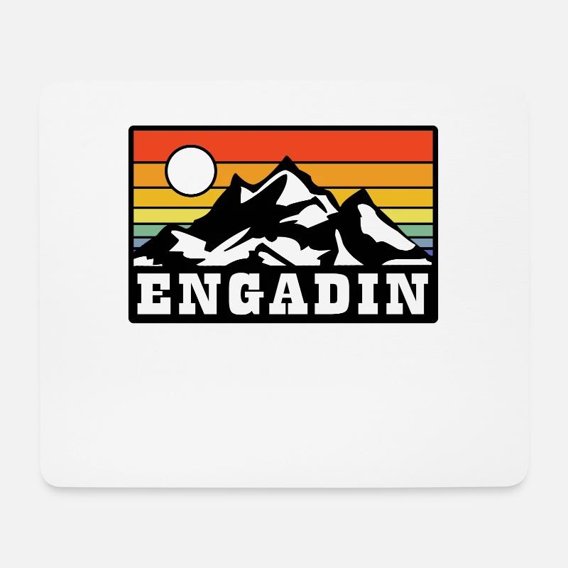Engadin - Mousepad (Querformat) - Weiß