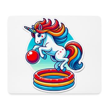 Colorful Unicorn Pool Bounce Fun - Mouse Pad (horizontal) - white - Front
