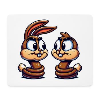 Funny Rabbit Conversation Cartoon - Mouse Pad (horizontal) - white - Front