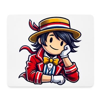 Dessin animé coloré gentleman design - Tapis de souris (format paysage) - blanc - Devant