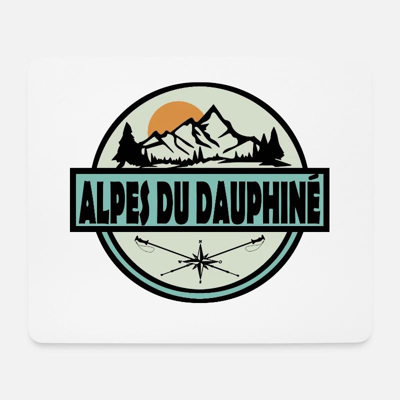 Alpes du Dauphine - Tapis de souris (format paysage) - blanc