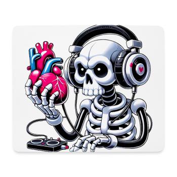 Skeleton Listening to Heart Design - Mouse Pad (horizontal) - white - Front