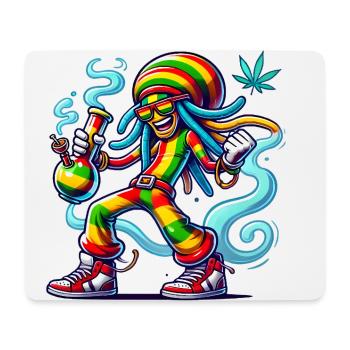Reggae Vibes Dessin animé Fumée Art - Tapis de souris (format paysage) - blanc - Devant