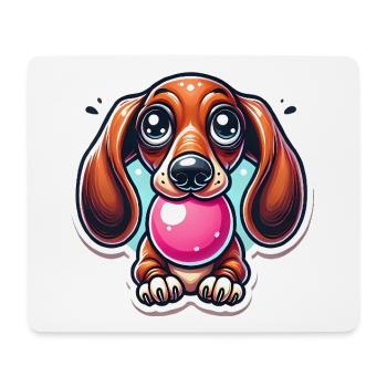Dachshund Bubble Gum Cartoon Design - Mouse Pad (horizontal) - white - Front
