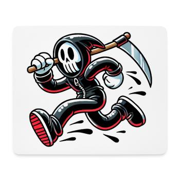 Funny Grim Reaper Running Design - Mouse Pad (horizontal) - white - Front