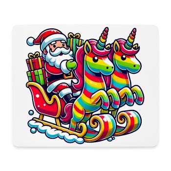Funny Santa Unicorns Christmas Art - Mouse Pad (horizontal) - white - Front