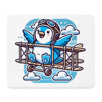 Funny Flying Penguin Believe Soar - Mouse Pad (horizontal) - white - Front