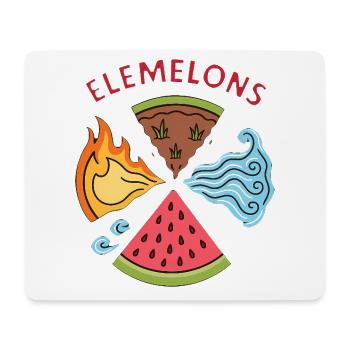 Elemelons Elementales Wassermelonen-Design - Mousepad (Querformat) - Weiß - Vorne